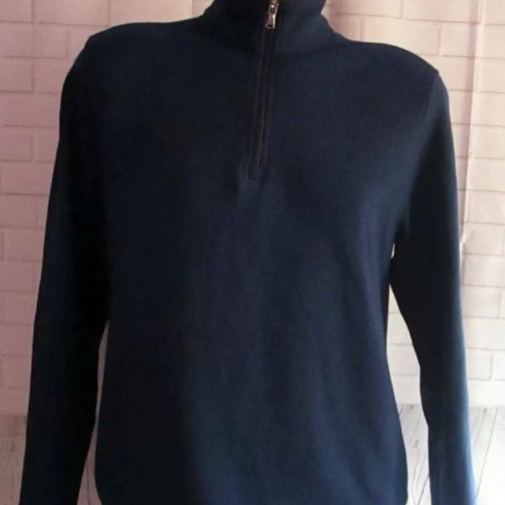 IZOD 1/4 Zip Pullover Sweater High Neck Blue Med